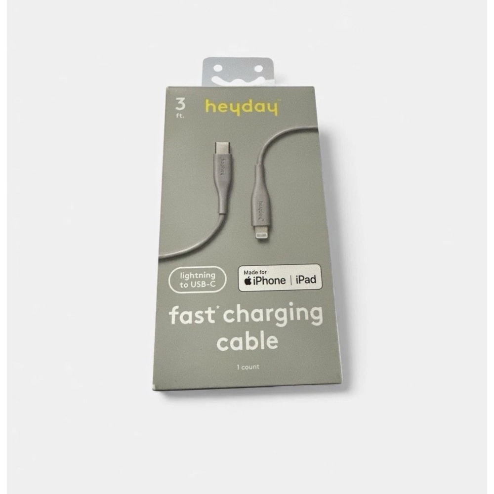 3' heyday Lighting to USB-C Round Cable - Gray